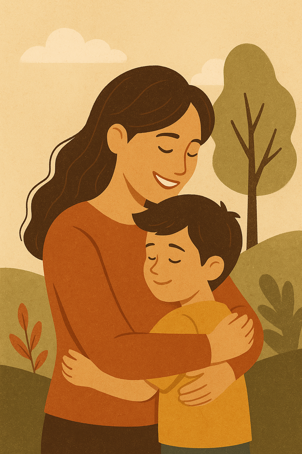 Madre diciéndole a su hijo que está orgullosa de él.